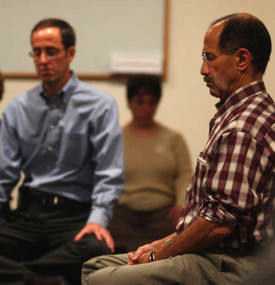 Joseph Mancini MD a family practitioner from Rochester NY practices scan-sitting a mindfulness technique taught through an extensive series of courses sponsored by ACPs New York chapter