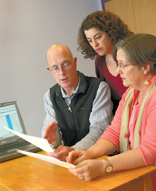 B Joseph Semmes ACP Member director of research at True North Health Center in Falmouth Maine reviewed survey data results with marketing director Chris Bicknell Marden middle and medical direc