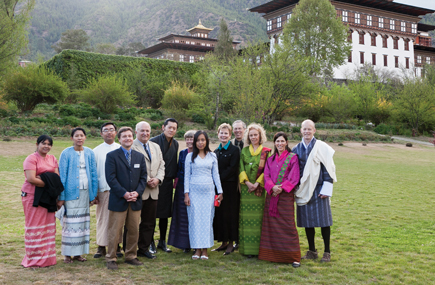 ACP Member Peter Curran MD far right with colleagues and the king of Bhutan 6th from left Photo courtesy of Peter Curran MD ACP Member