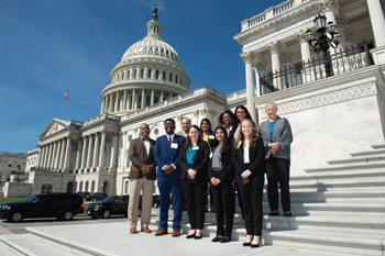 ACP President Ryan D Mire MD FACP far left and Board of Regents Chair Sue S Bornstein MD FACP far right gather with members of ACPs Ohio delegation on Capitol Hill on May 18 Image by Gre